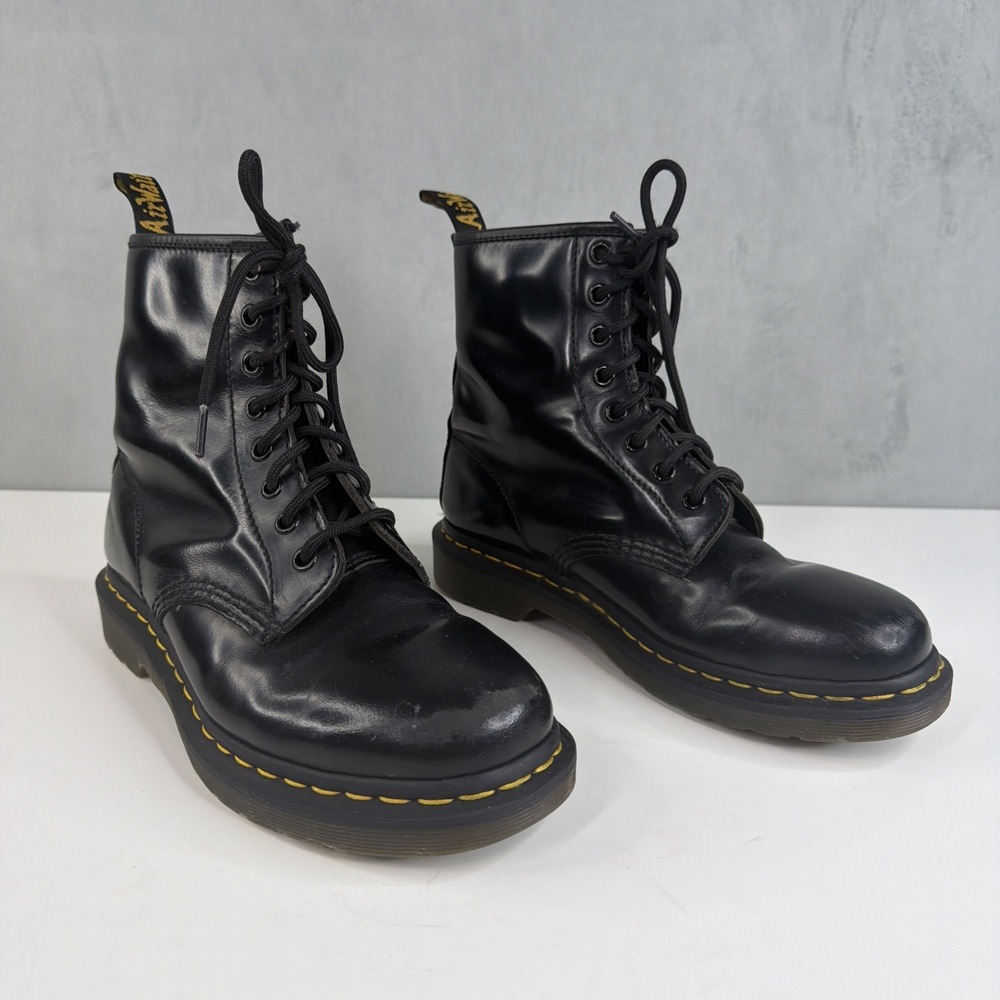 Dr Martens 1460 Boots Mens 6 Womens 7 Black Leather 8 Eye AirWair Laos